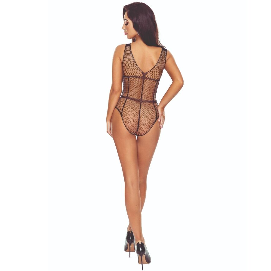 Passion Woman Bodystockings-BS114 Bodystocking Schwarz geöffnet · Spicy Dessous & Bodystockings (Bild 2)
