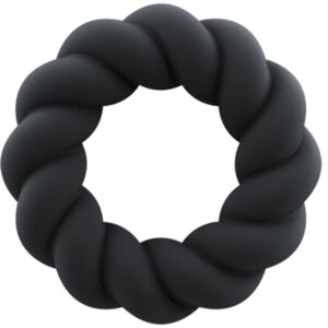 Rocks-off-Twist Masturbator-Ring aus Silikon Schwarz-Wasserdicht