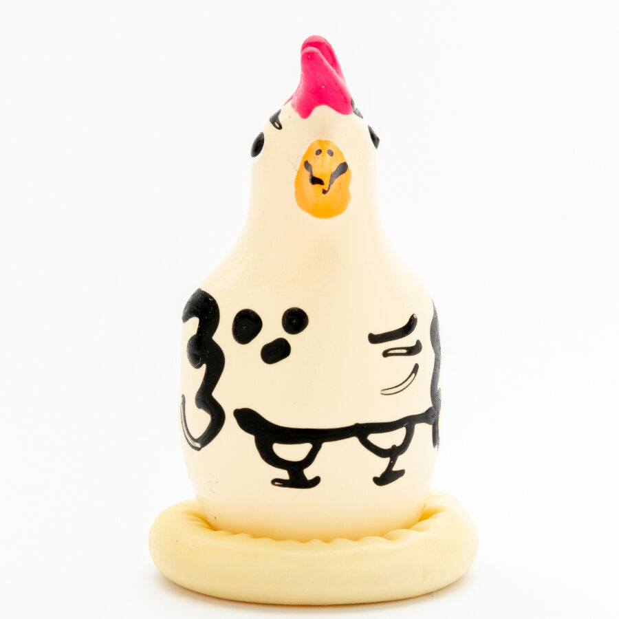 Condomerie-Kondom Gemälde Handbuch Cocky Rooster-Latex · Lustige Kondome (Bild 5)