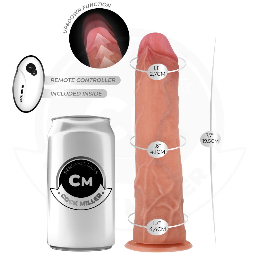 Cock Miller-Dildo Hyperrealist 19.5 cm mit Saugnapf, Funktion · Vibratoren (Bild 3)