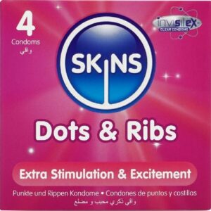 Skins-Dots & Ribs Premium Kondome 4-Latex-Paket · Kondome