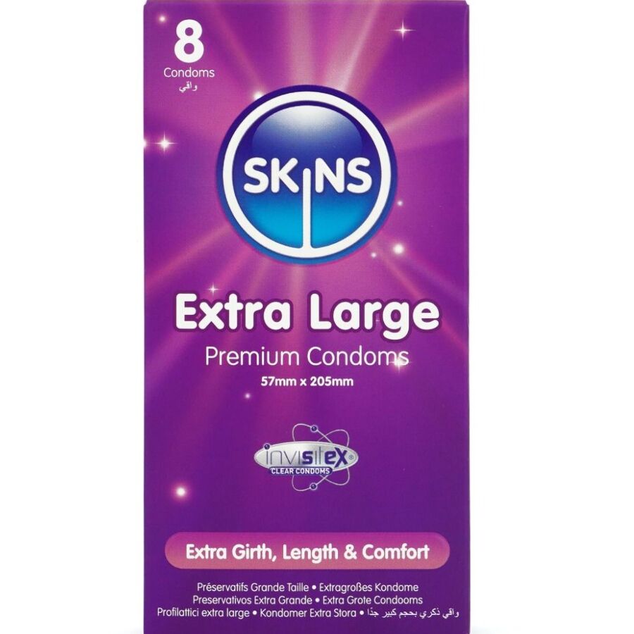 Skins-Extra Large Premium Kondome Paket 8-Latex · Kondome
