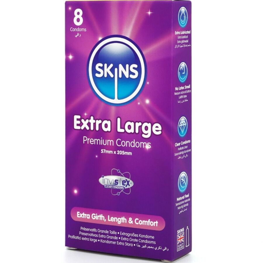 Skins-Extra Large Premium Kondome Paket 8-Latex · Kondome (Bild 2)