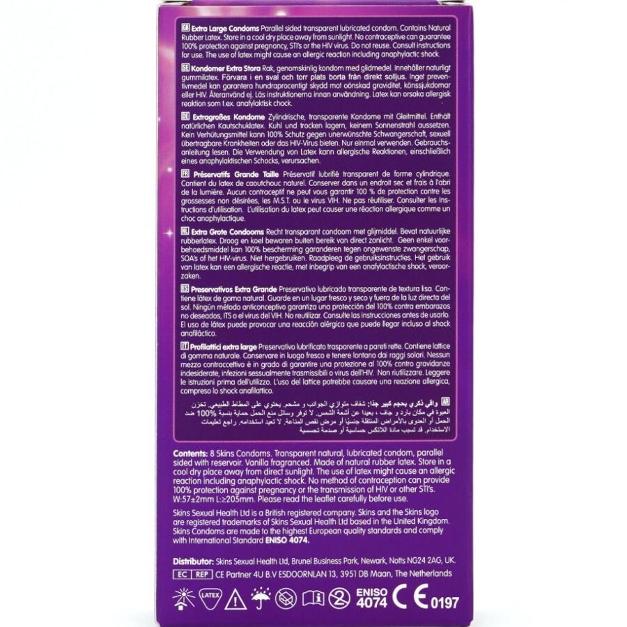 Skins-Extra Large Premium Kondome Paket 8-Latex · Kondome (Bild 4)