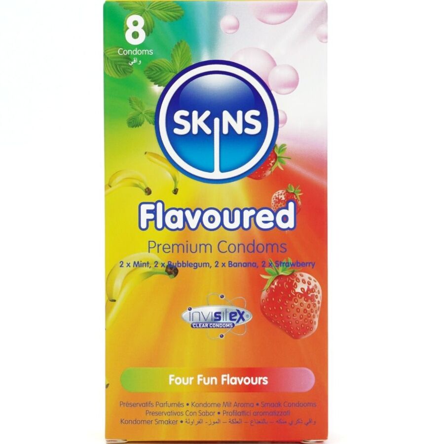 Skins-Packung Premium-Kondome Multi-Aroma, 8 Stk.