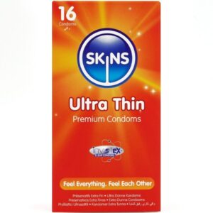 Skins-Paket 16 Kondom Ultra-dünne Premium-Latex · Kondome