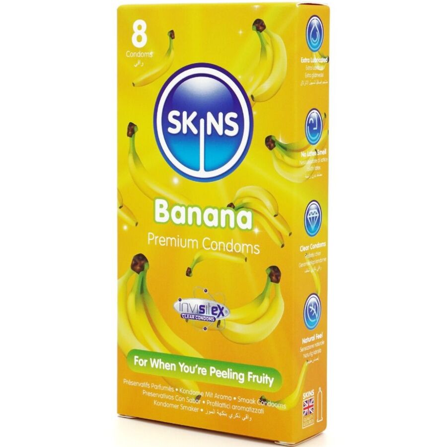 Skins-Condom Premium Geschmack von Banana 8-Latex-Paket · Kondome (Bild 2)