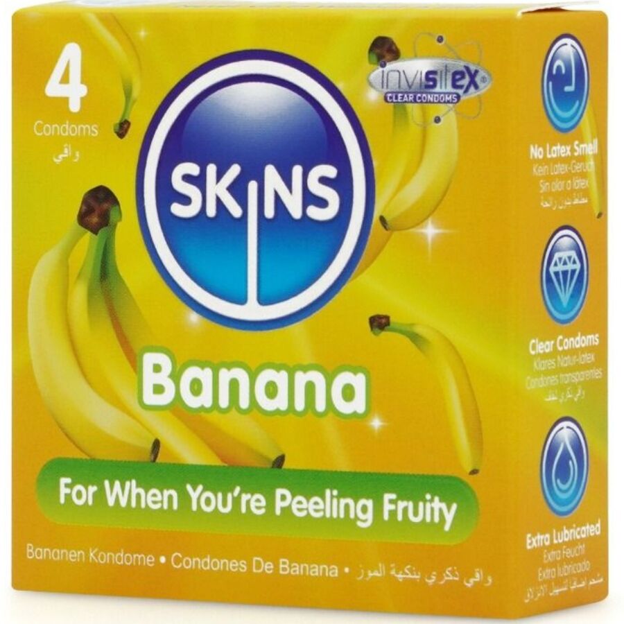 Skins-Kondome Premium Aroma Banana, 4-Latex-Paket · Kondome (Bild 4)