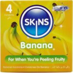 Skins-Kondome Premium Aroma Banana, 4-Latex-Paket · Kondome