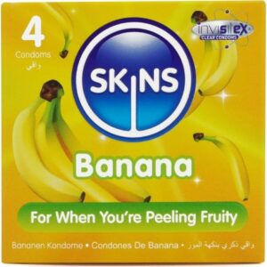 Skins-Kondome Premium Aroma Banana, 4-Latex-Paket · Kondome