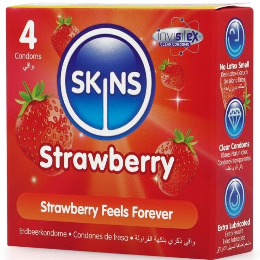 Skins-Paket 4 Kondom Premium mit Erdbeer-Aroma · Kondome (Bild 2)