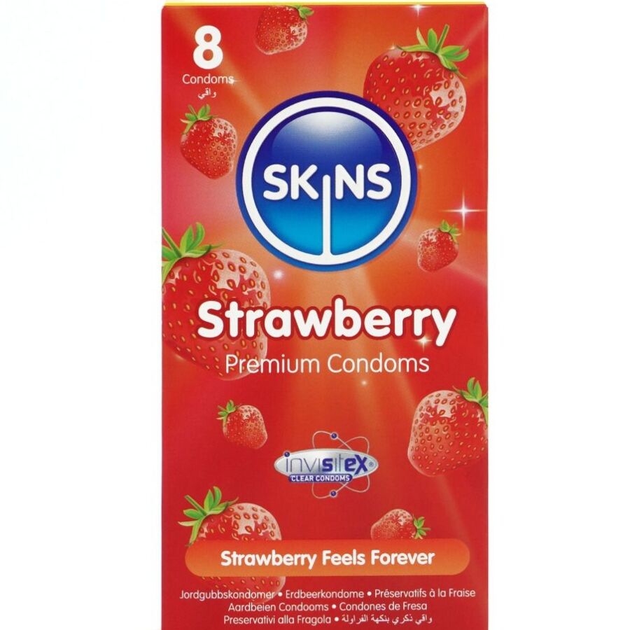 Skins-Premium Kondome Erdbeere 8er-Pack
