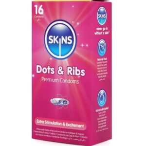 Skins-Dots & Ribs Premium Kondome Paket 16-Latex · Kondome (Bild 3)