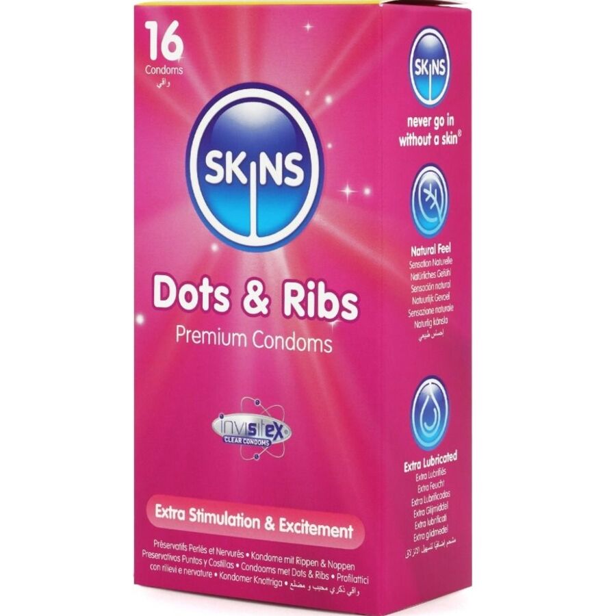 Skins-Dots & Ribs Premium Kondome Paket 16-Latex · Kondome (Bild 3)