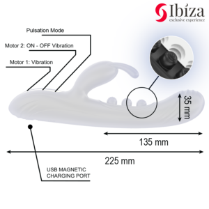 Ibiza Technology-Vibrator Rabbit mit Schaltfläche-Silikon, 7 Geschwindigkeiten · Vibratoren (Bild 5)