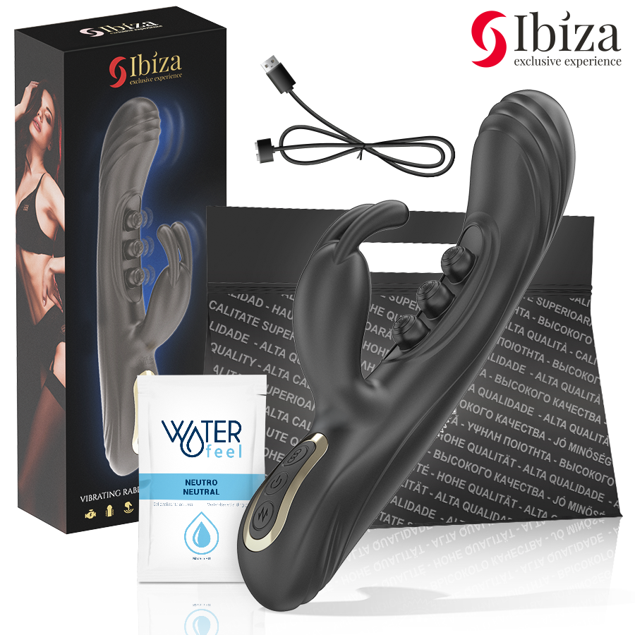 Ibiza Technology-Rabbit-Vibrator mit Pulsation-Silikon, 7 Stufen