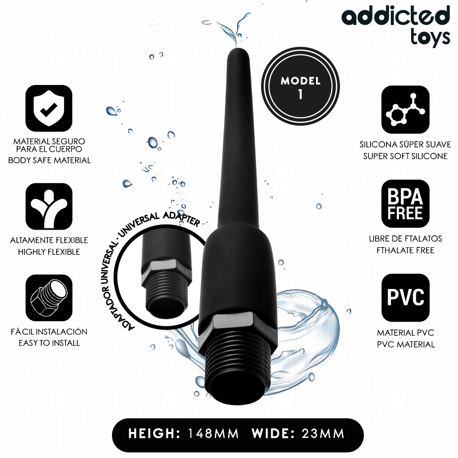 Addicted Toys-Analdusche mit Universaladapter Modell 1