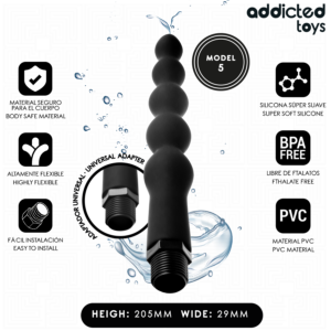 Addicted Toys-Analdusche mit Universaladapter Modell 5-Silikon