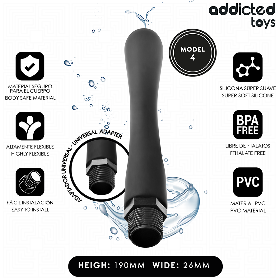 Addicted Toys-Analdusche mit Universaladapter Modell 4-Silikon