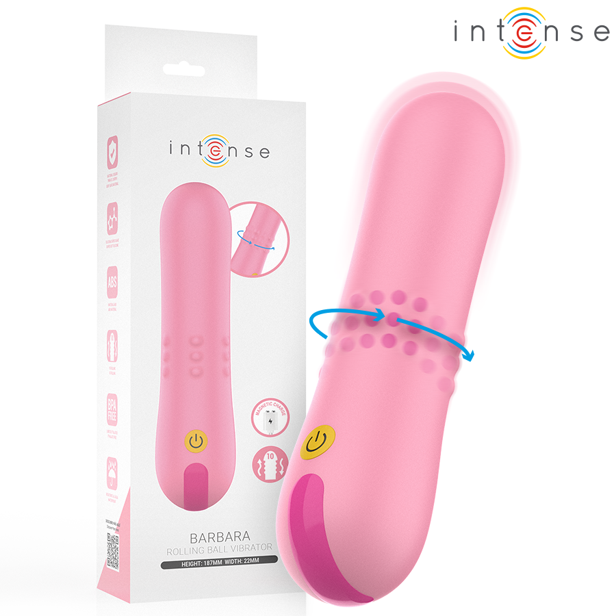 Intense Fun Toys-Barbara Rotierender Vibrator mit Kugeln-Silikon, 10