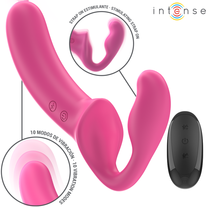 Intense Remote Control-Amy Doppel Vibrator 20 cm Rosa · Vibratoren (Bild 2)