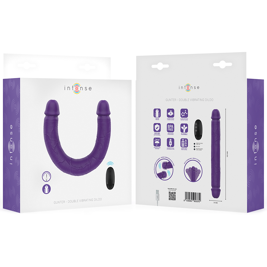 Intense Remote Control-Gunter Dildo Doppel Vibrator 40 cm Lila · Sextoys (Bild 7)