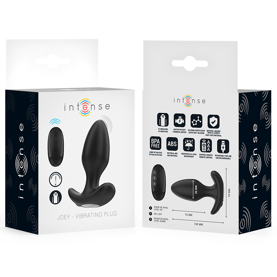 Intense Anal Toys-Joey Analplug 10 Schwarz Vibrationen · Sextoys (Bild 7)
