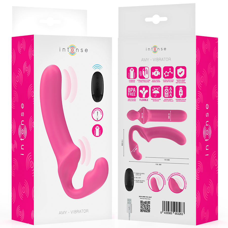 Intense Remote Control-Amy Doppel Vibrator 20 cm Rosa · Vibratoren (Bild 8)