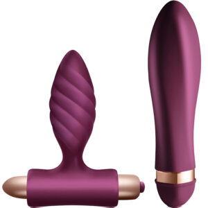 Climaximum-Desire Kit Gedrehter Vibrator und Analplug-Silikon, 10