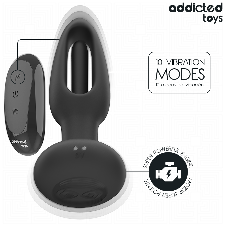 Addicted Toys-Analplug mit Vibrationssprache und Fernbedienung-10 Geschwindigkeiten · Sextoys (Bild 5)