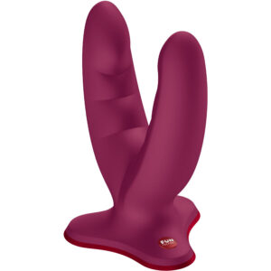Fun Factory-Ryde Doppeldildo Weinrot-Silikon, Wasserdicht, Saugnapf