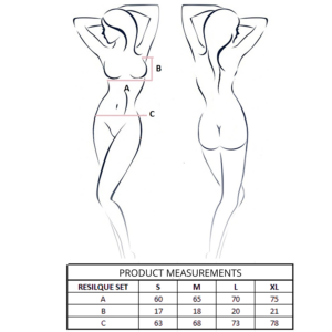 Passion Woman Sets-Resilque Set BH und Tanga Schwarz L/XL · Sexy Damen-Dessous (Bild 2)