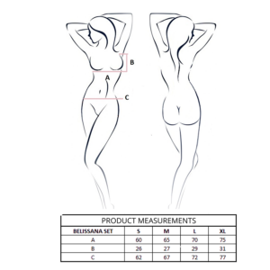 Passion Woman Sets-Belissana Set BH + Tanga Blau S/M · Sexy Damen-Dessous (Bild 2)