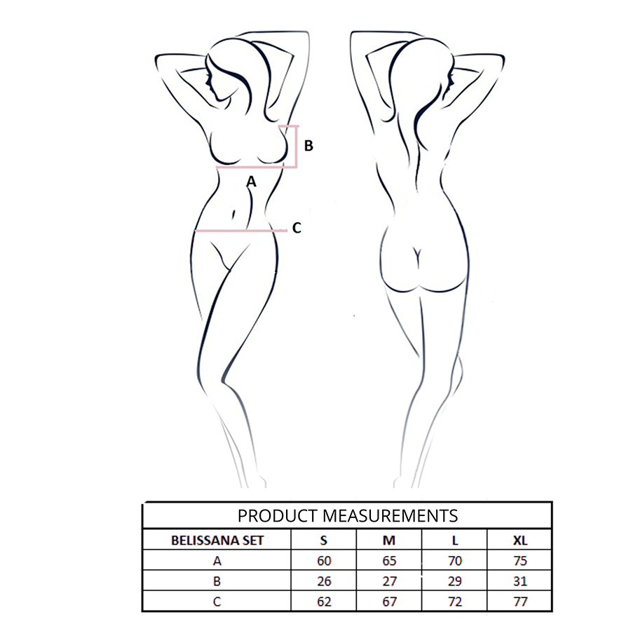 Passion Woman Sets-Belissana Set BH + Tanga Burgundy L/XL · Sexy Damen-Dessous (Bild 4)