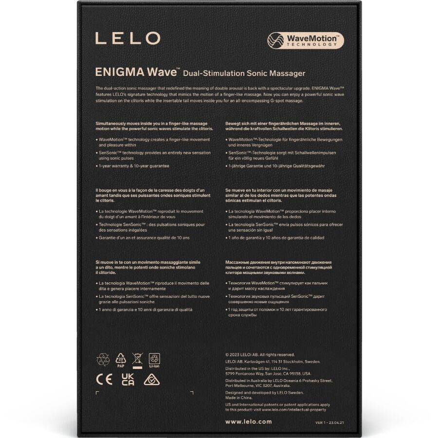 Lelo-Enigma Wave Triple Vibration Massagegerät, Schwarz-Silikon · Vibratoren (Bild 5)