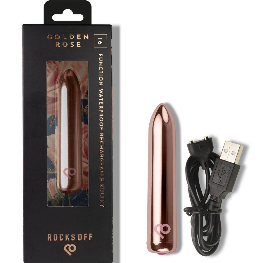 Rocks-Off-Bulle Vibrator Wiederaufladbar Golden Rose-12 Geschwindigkeiten · Vibratoren (Bild 3)