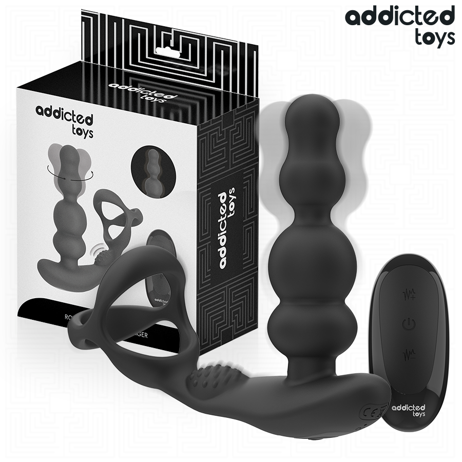 Addicted Toys-Rotierendes Prostata-Massagegerät mit Fernbedienung-Silikon