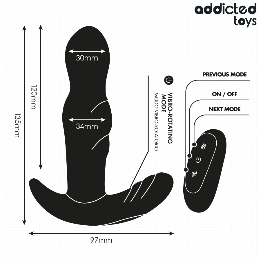 Addicted Toys-Analplug Vibrationsrotation mit Fernbedienung-Silizium · Sextoys (Bild 6)