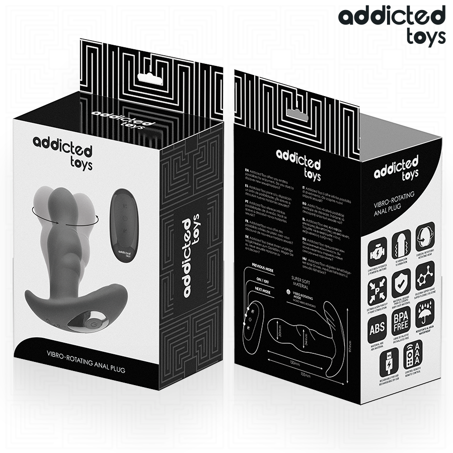 Addicted Toys-Analplug Vibrationsrotation mit Fernbedienung-Silizium · Sextoys (Bild 4)