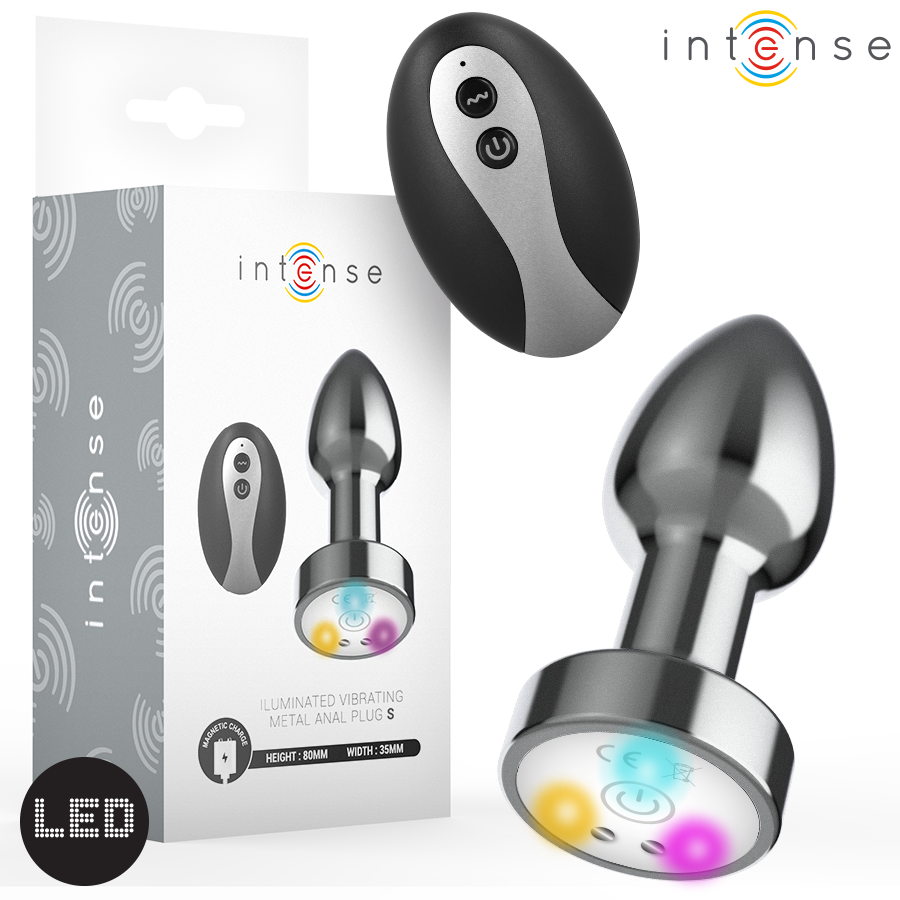 Intense Anal Toys-Analplug Metall Vibrator mit Led Lichter · Sextoys