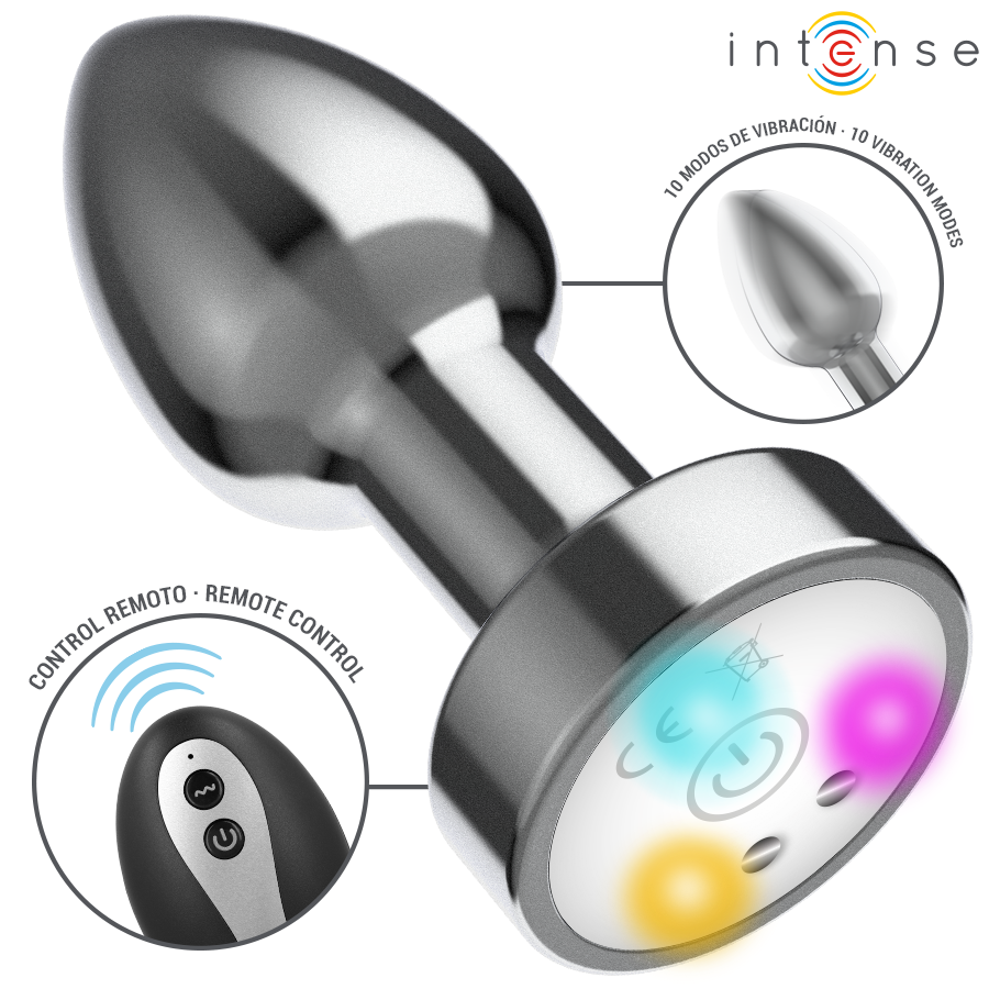 Intense Anal Toys-Analplug Metall Vibrator mit Led Lichter · Sextoys (Bild 2)