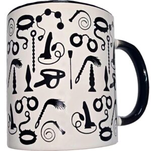 Diablo Picante-Bondage Weiß-Tasse mit Griff Schwarz 370 ml · Spiele & Geschenke