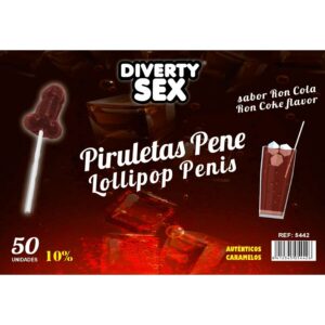 Diablo Goloso-50 Penis-Lutscher Rum-Cola-Aroma, 10% Alkohol