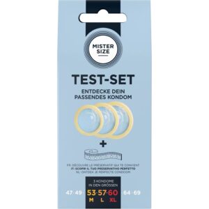 Mister Size-Testset 3 Kondome verschiedener Größen + Maßband