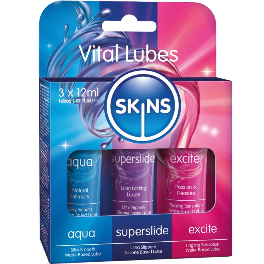 Skins-Kit Vital Gleitgel Aqua, Superslide & Excite 3 X 12 ml · Kosmetika & Aphrodisiaka