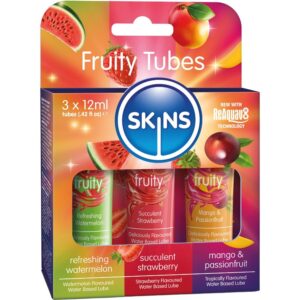 Skins-Kit Gleitgel Fruchtig Melone, Erdbeere und Mango 3 X 12 ml · Kosmetika & Aphrodisiaka