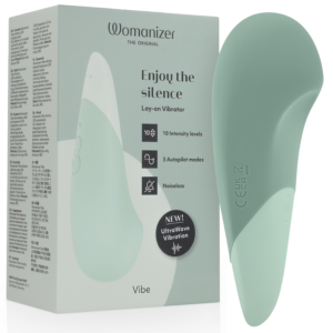Womanizer-Vibe Lay-on Leiser Vibrator Sage-Silikon, 10 Stufen