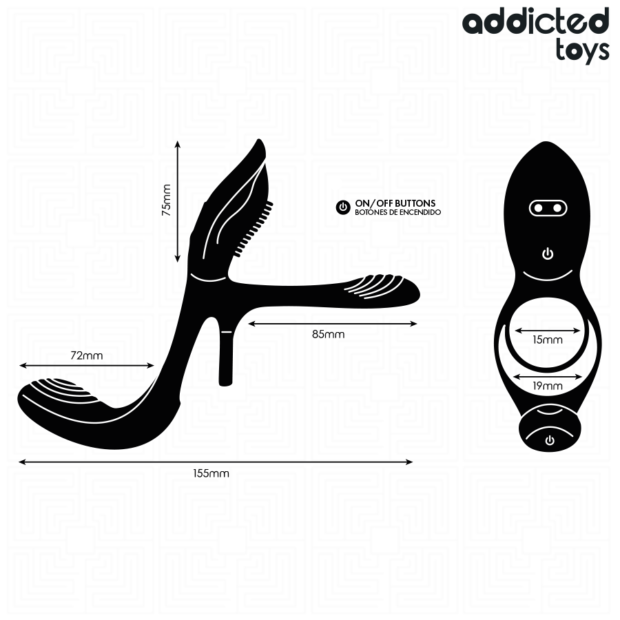 Addicted Toys-Doppel Penis Ring mit Stimulator · Sextoys (Bild 6)