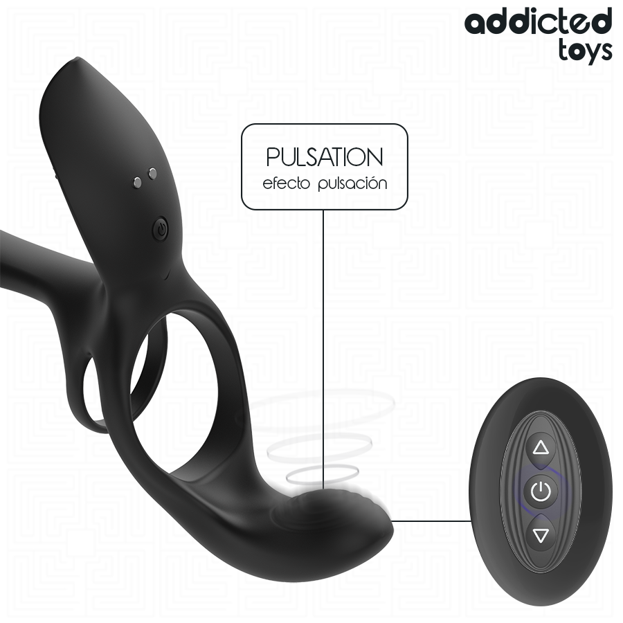 Addicted Toys-Doppel Penis Ring mit Stimulator · Sextoys (Bild 7)