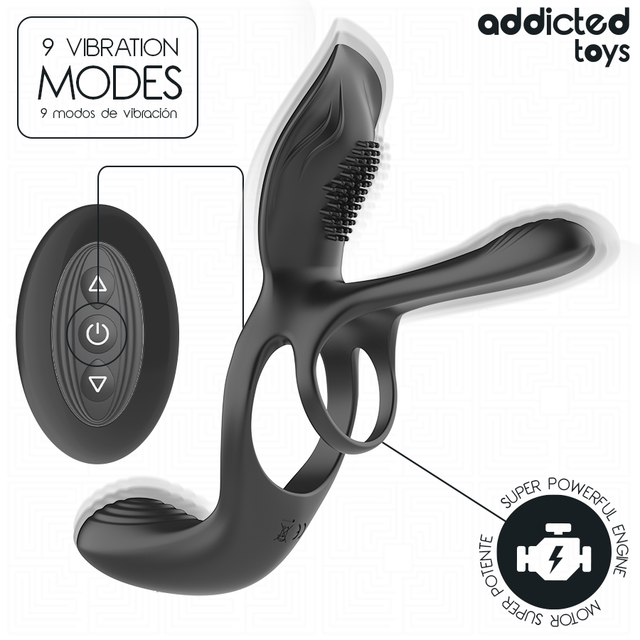 Addicted Toys-Doppel Penis Ring mit Stimulator · Sextoys (Bild 3)